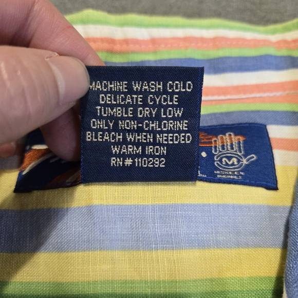 Miskeen Originals Mens 3XL 100% Linen Shirt NWT Short Sleeve Button Up Colorful - Picture 8 of 10